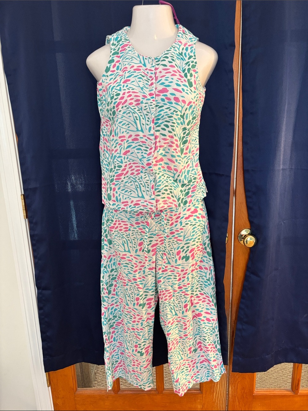 Pine Cone Hill Fine Linen Cotton Pajama Set Size Small